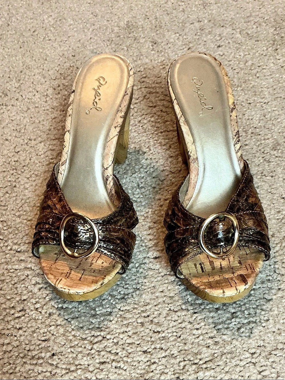 Pryce Heeled Mule Sandals in Brown
